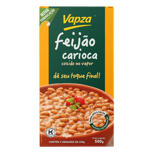 Feijão Carioca Cozido No Vapor Vapza Caixa 500G