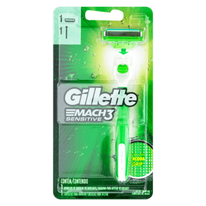 Aparelho Recarregável E Carga Para Barbear Gillette Mach3 Sensitive