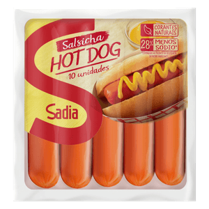 Salsicha Hot-Dog Sadia 500G 10 Unidades