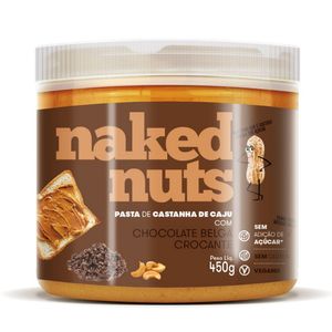 Pasta Naked Nuts 450G Castanha De Caju Chocolate Belga Crocante