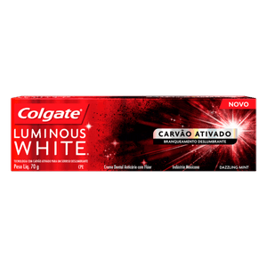 Creme Dental Carvão Ativado Dazzling Mint Colgate Luminous White Caixa 70G