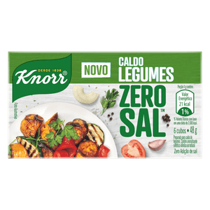 Caldo Tablete Legumes Zero Sal Knorr Caixa 48G 6 Unidades