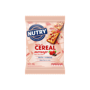 Cereal Nutry 66g Reg Com 3 Morango com cobertura de Chocolate