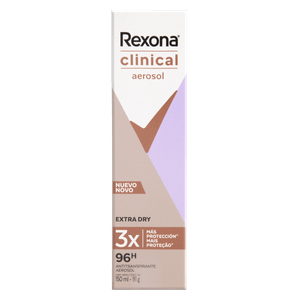 Desodorante Rexona Aerosol Feminino Antitranspirante Extra Dry Clinical 150ML