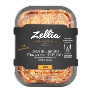 Ravioli Zellia 600G Espinafre Mozzarel La Bufala