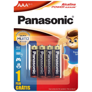 Pilha Panasonic Com 4 Alcalina AAA Palito
