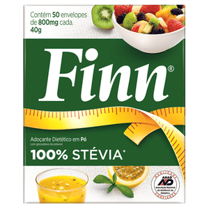 Adoçante Finn 40g Stevia Em Pó Sachet C/50
