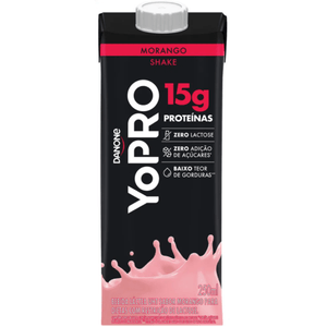 Bebida Láctea UHT Shake Morango Zero Lactose Yopro 15g High Protein Caixa 250ml