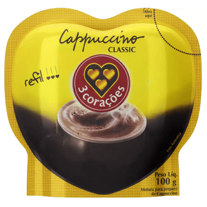 Cappuccino 3 Corações 100g Classic Refil Sache