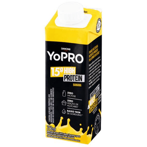 Bebida Láctea UHT Banana Zero Lactose Yopro 15g High Protein Caixa 250ml