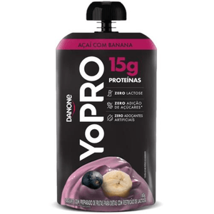 Iogurte YoPro 160g Zero Lactose 15g de Proteina Açaí Banana Desnatado