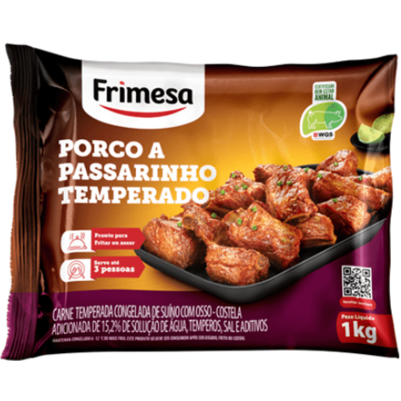 Porco À Passarinho Frimesa 1kg Temperado Congelado